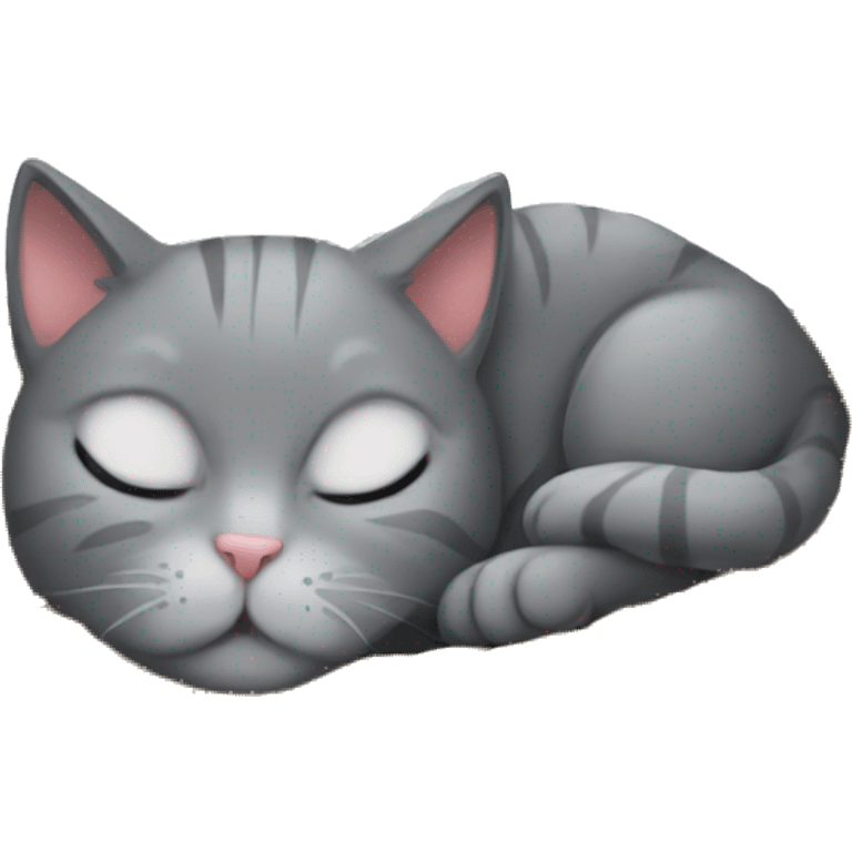 grey cat sleeping in the basket  emoji