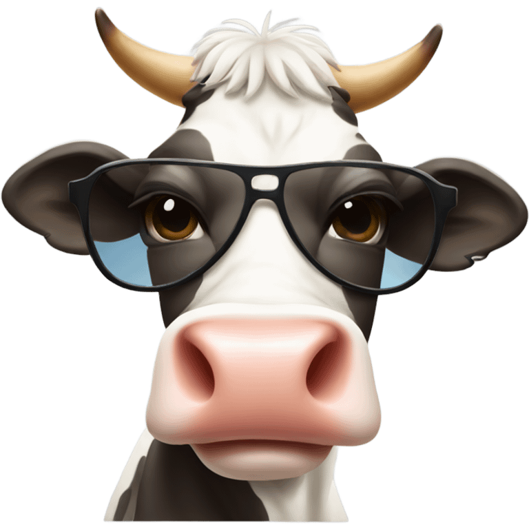 Cow with sunglasses  emoji