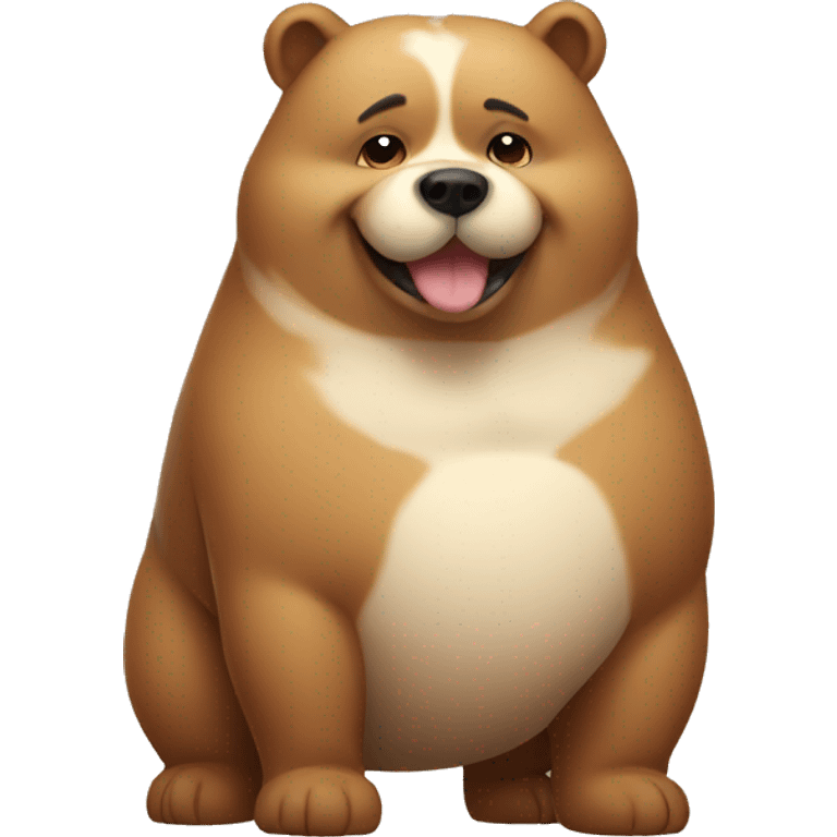 chubby bear dog with a belly emoji