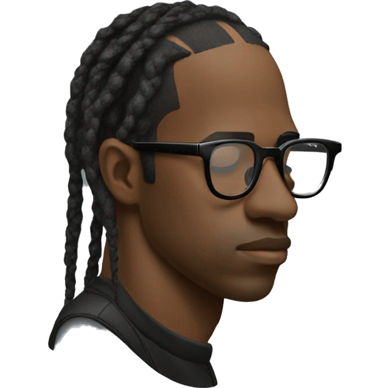 Travis Scott side view wear glasses emoji