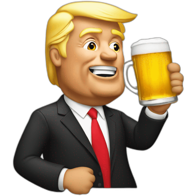 Trump drinking a beer emoji