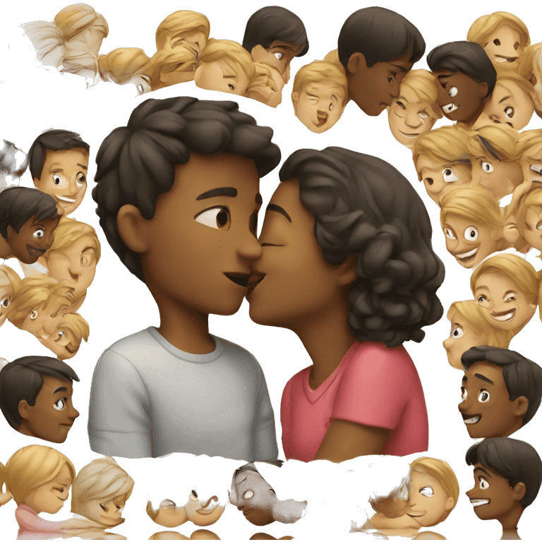 boy and girl kissing emoji