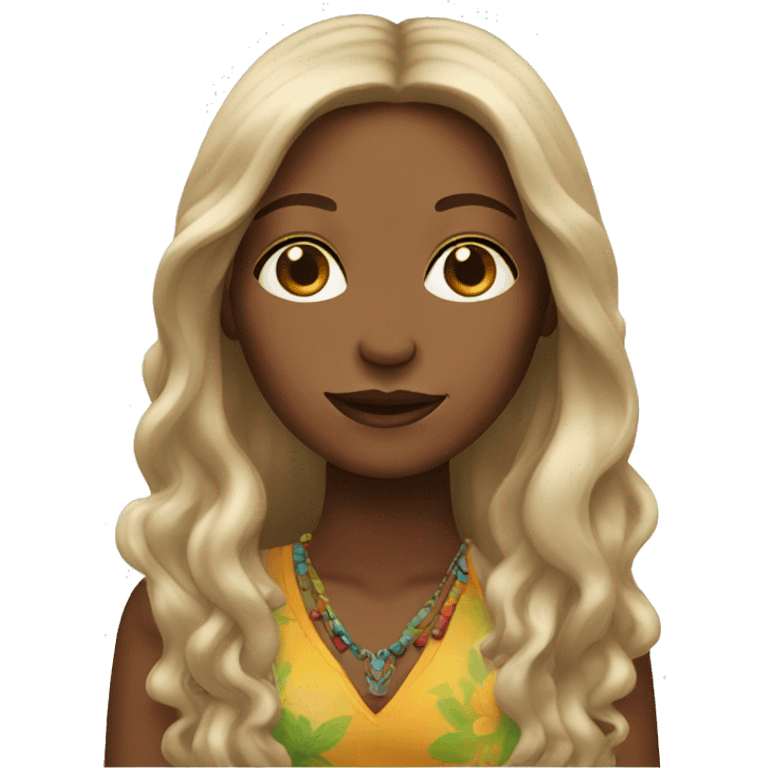 hippie woman with long hair emoji