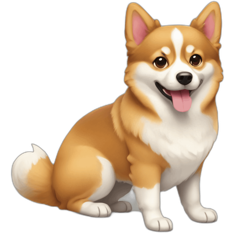 pomsky and corgi emoji