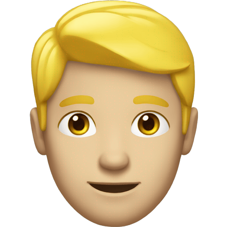 A man has blue eyes and yellow hair emoji