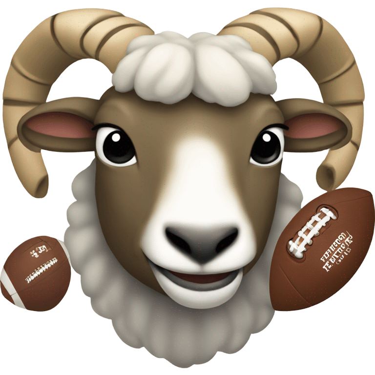 Ram with football  emoji