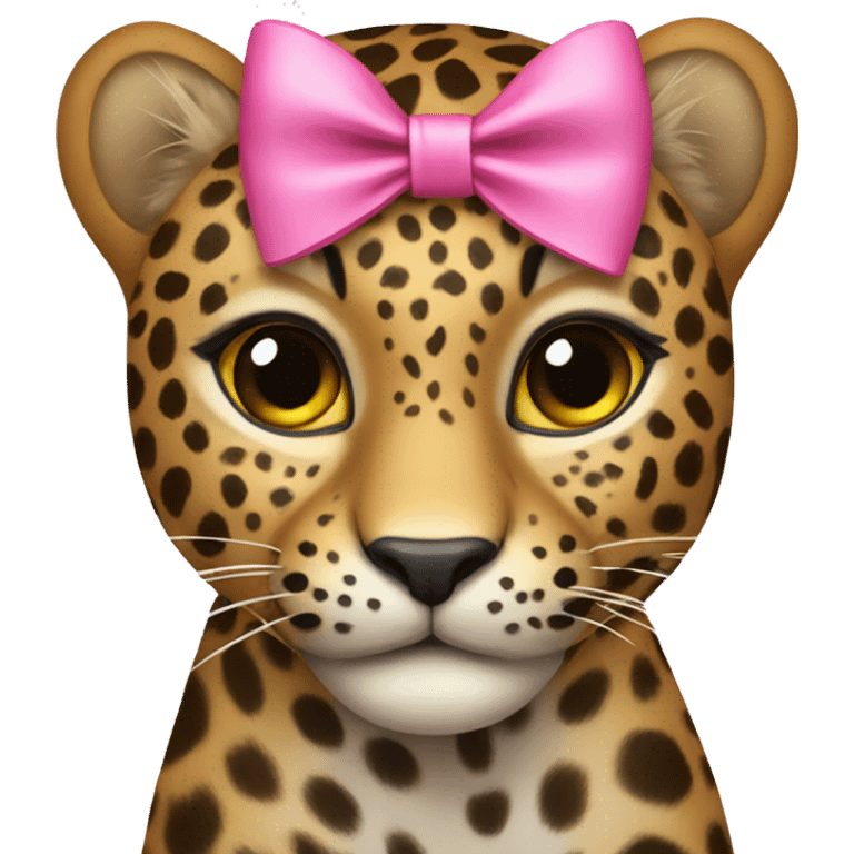 Leopard with pink bow  emoji