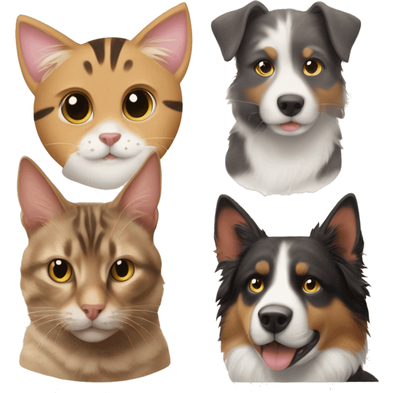 Tabby cat and australian sheperds emoji