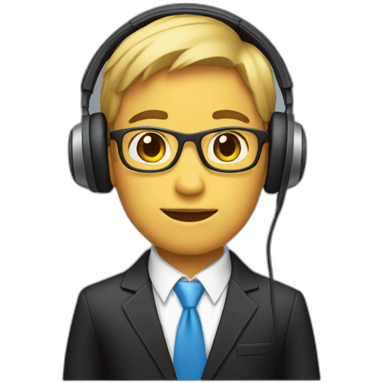 boy in suit and headphones emoji