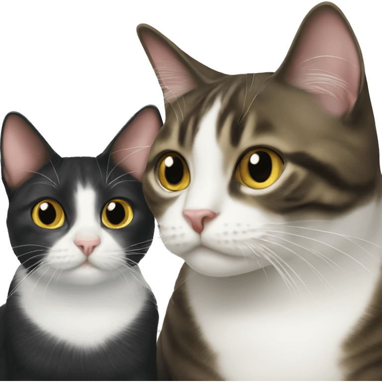 tuxedo cat and tabby cat emoji