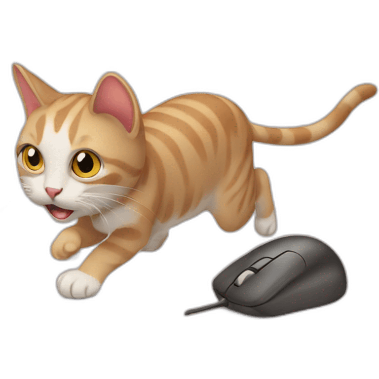 Cat hunting mouse emoji