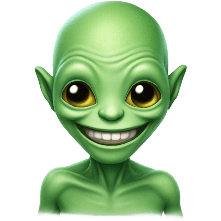 green alien smiling emoji