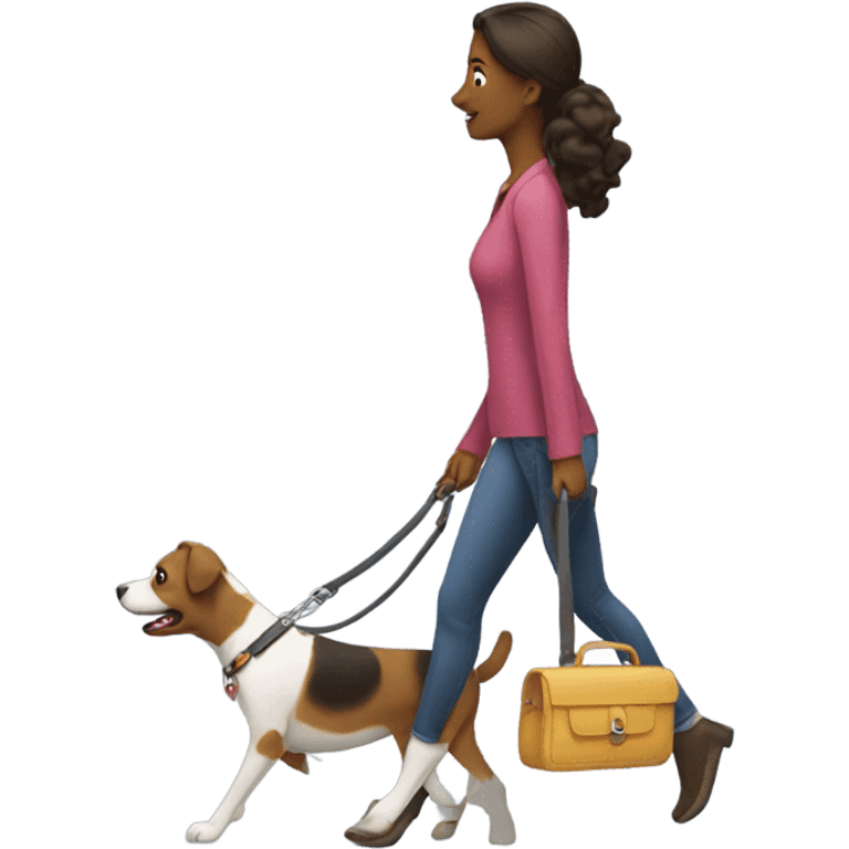 Woman walking dog emoji