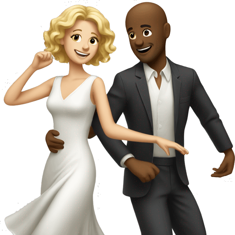 White couple dancing emoji