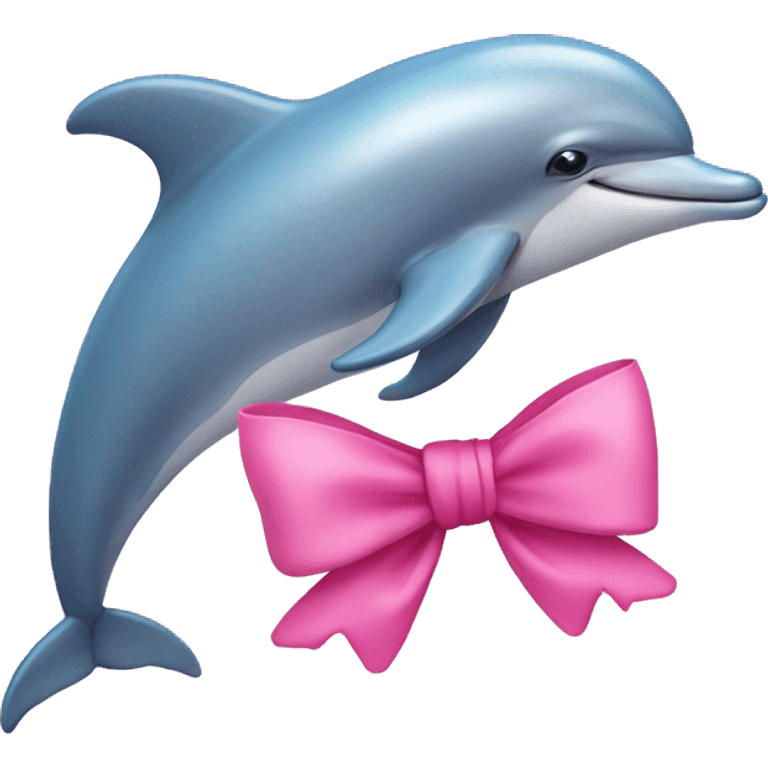 Dolphin with a pink bow on the head emoji