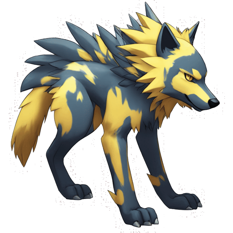  Shiny Edgy Colorful Digimon-Fakemon-Wolf with edgy markings full body emoji