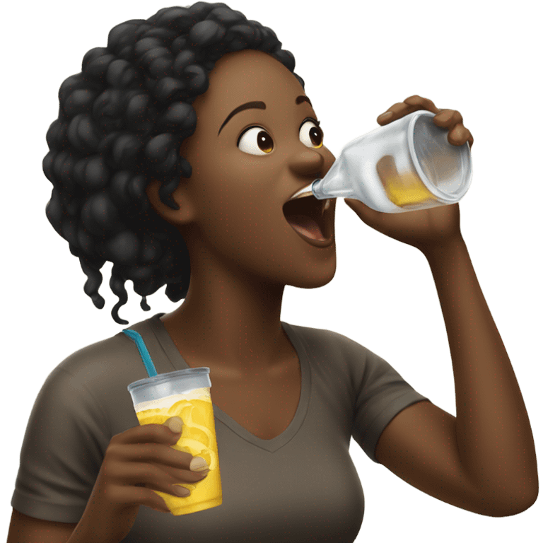 Black girl spitting out drink from laughing so hard  emoji