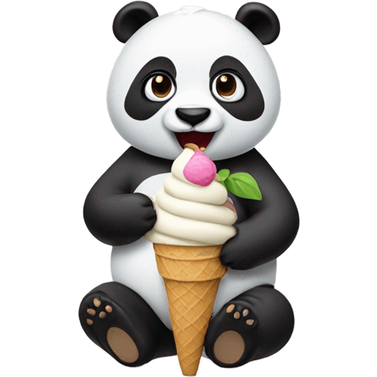 Panda eating ice cream emoji