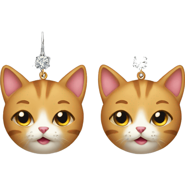 earrings with a cat emoji