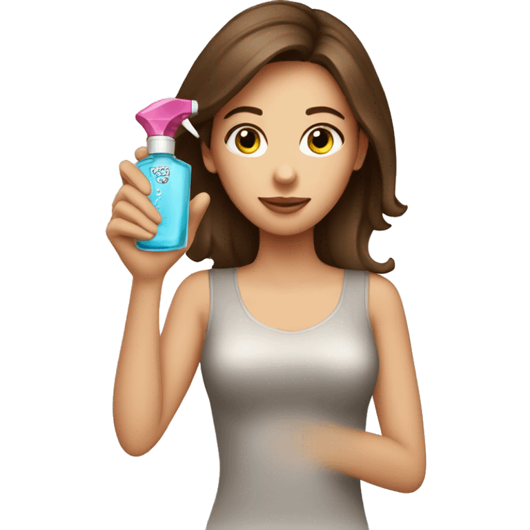 Brown haired Girl spraying perfume  emoji