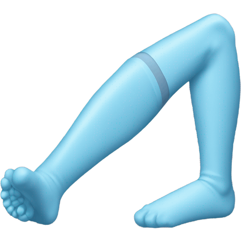 Light blue leg cast emoji