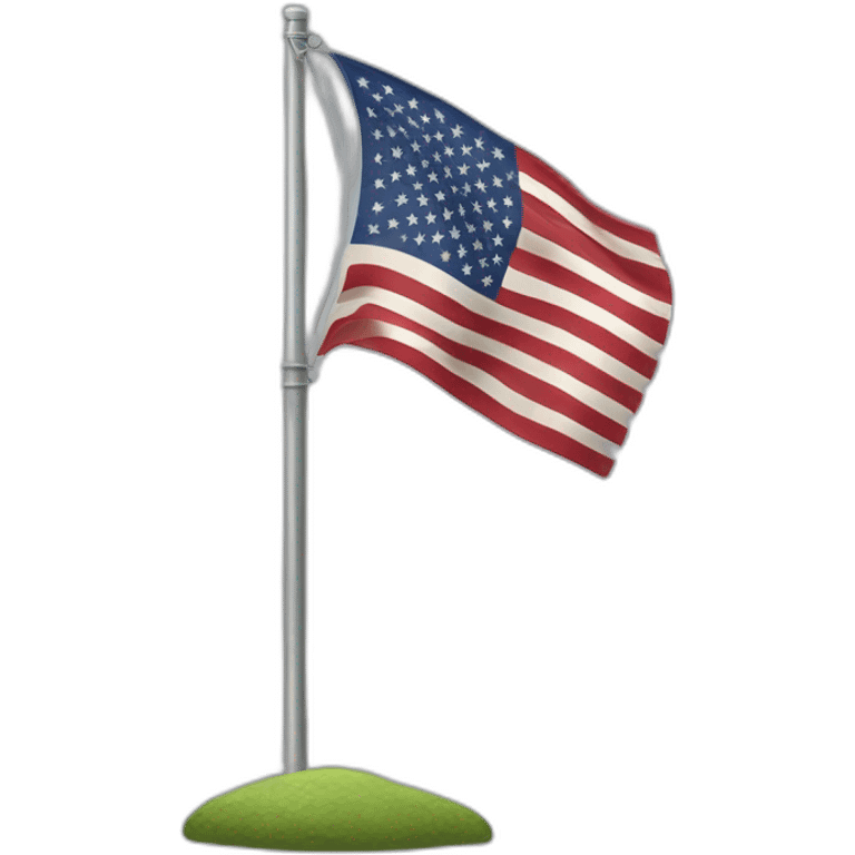 United States flag on pole emoji