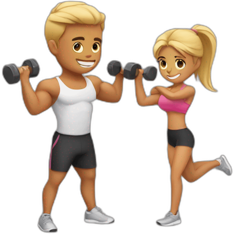 Working out with your love emoji