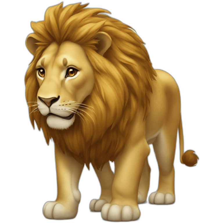 Lion sur éléphant emoji