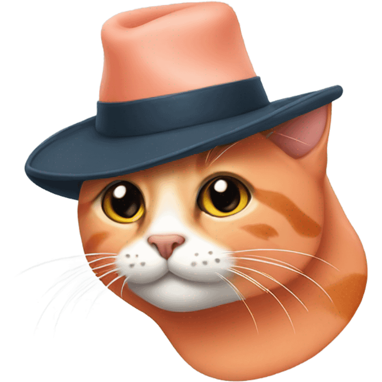 Cat with a salmon hat emoji