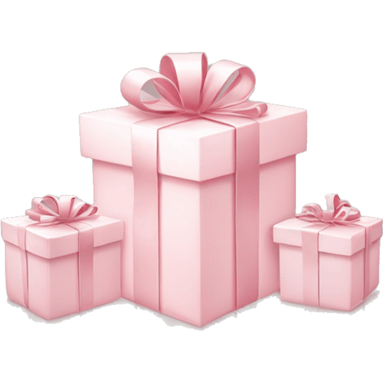 Light pink Christmas gifts under a white Christmas tree  emoji