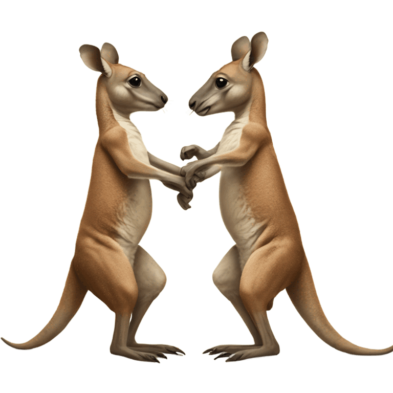 Kangaroos boxing each other  emoji