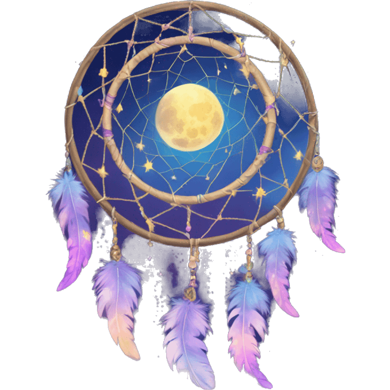 Sparkly moon-and-stars-galaxy-dreamcatcher emoji