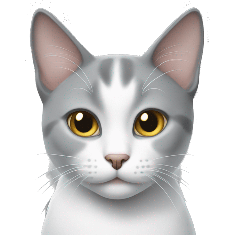 Grey and white cat emoji