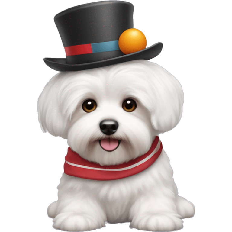 bichon havanese wearing a basaball hat emoji