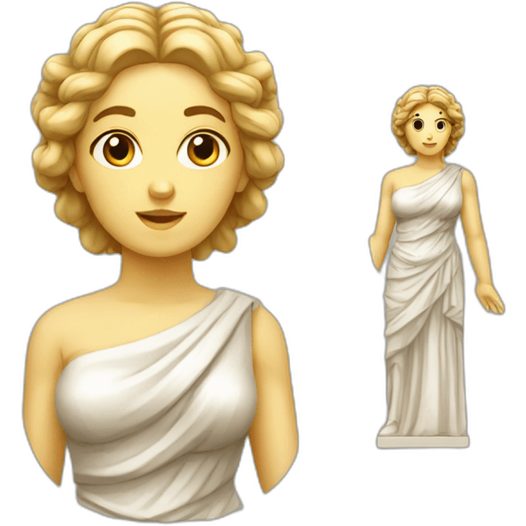 female greek statue cartoon style emoji