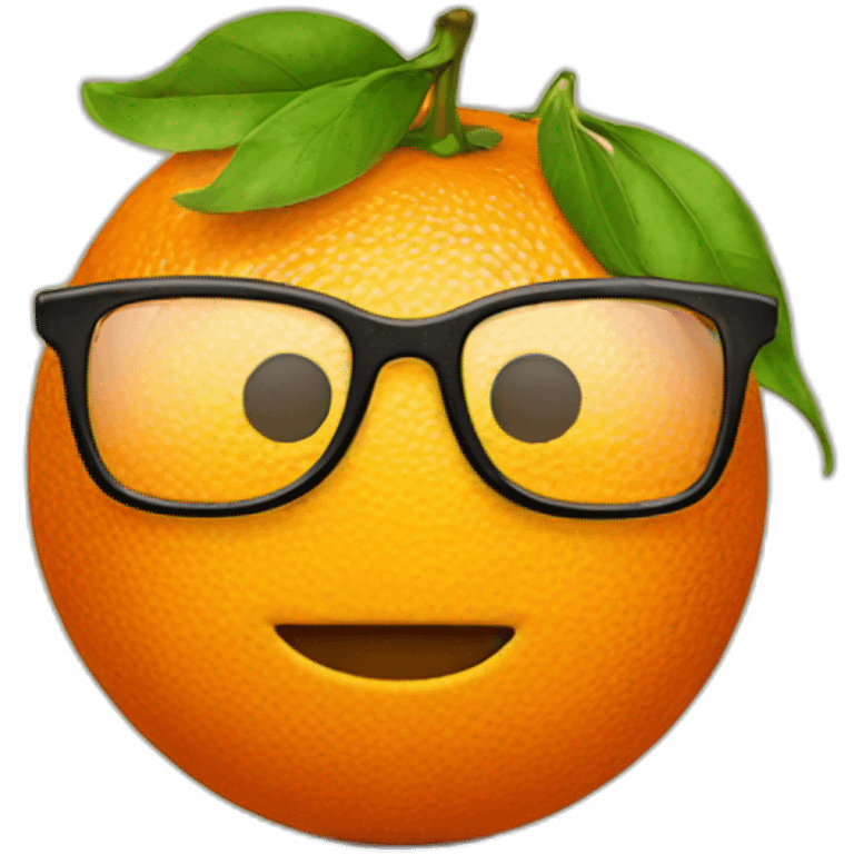 orange smiley with glasses nerd emoji