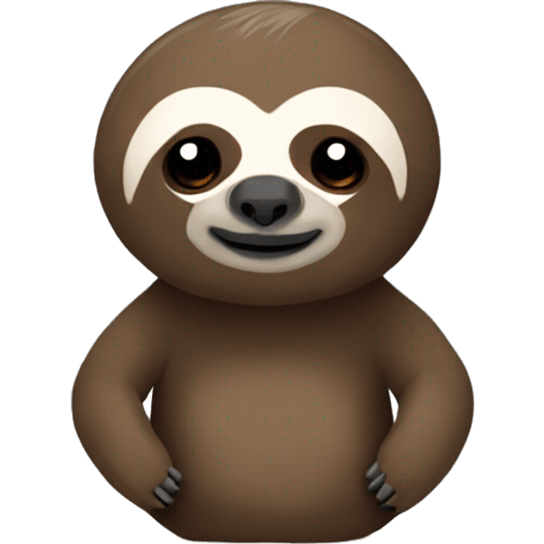 A little brown sloth, verry minimalistic, no white, only brown and black emoji