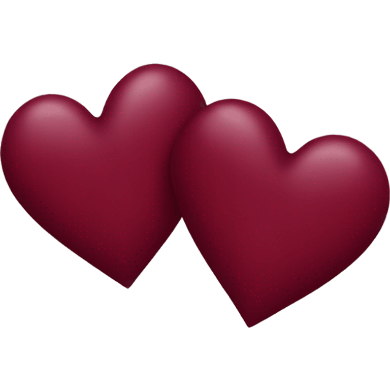 two burgundy hearts emoji