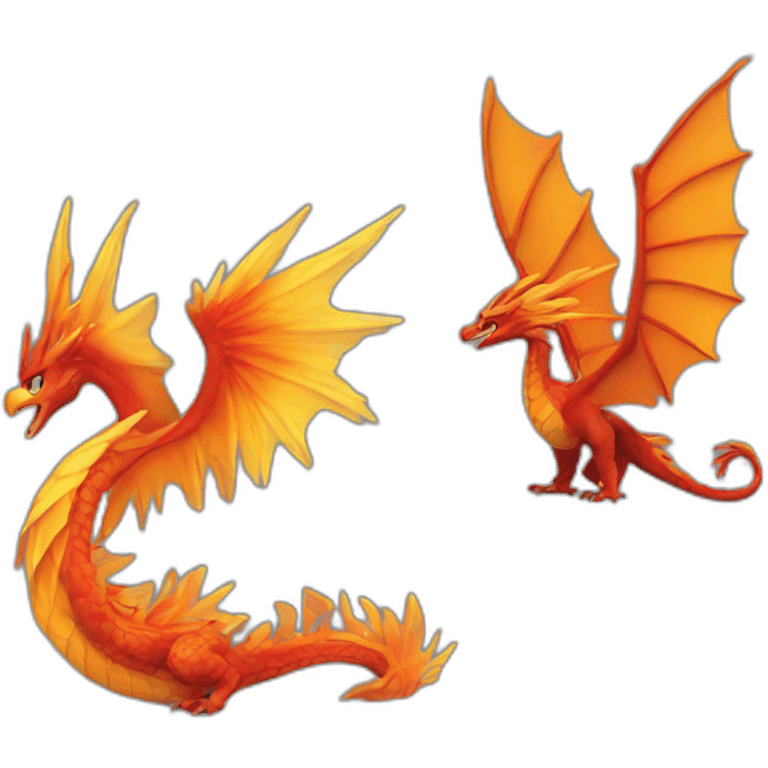 Un Phoenix et un dragon emoji