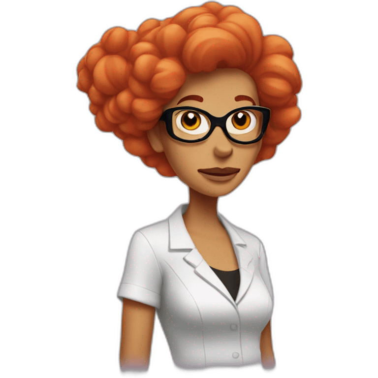 Dexter from Dexter's laboratory as a woman with read hair emoji