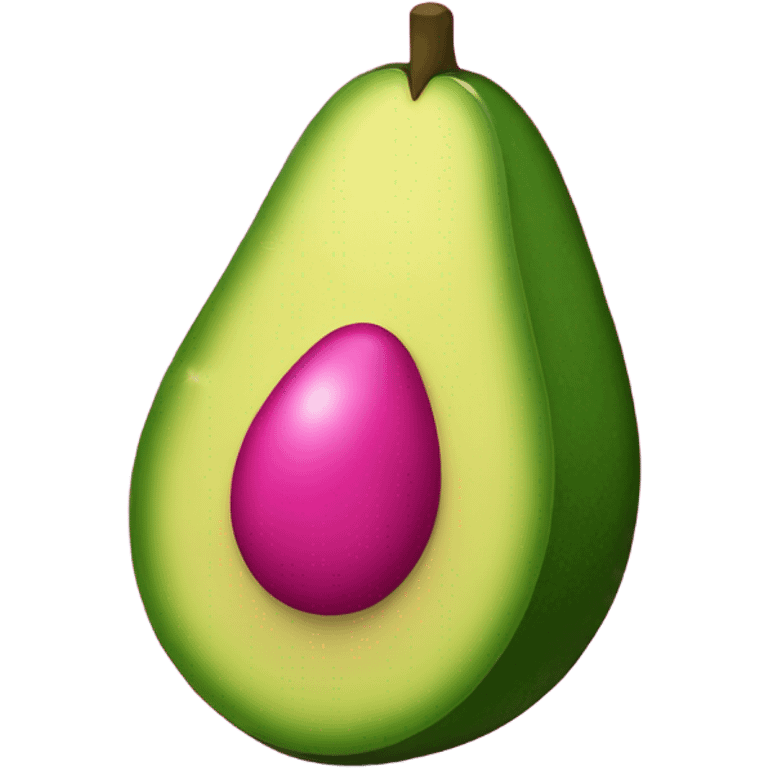 Hot pink avocado with seed with glitter emoji