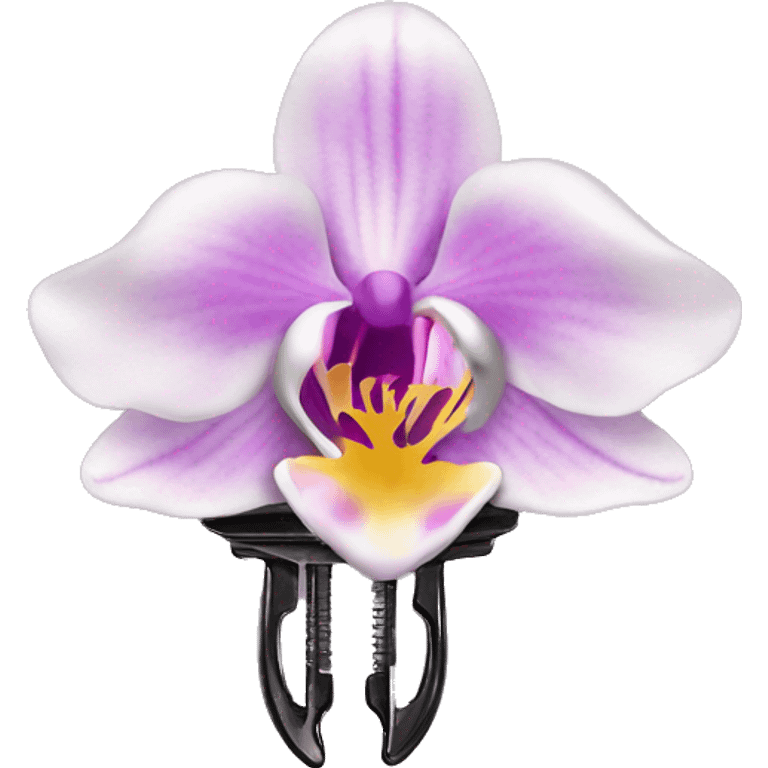 hair claw/clip with orchid ( accessory)  emoji