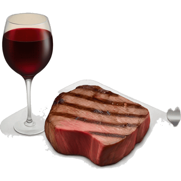 Steak and wine  emoji