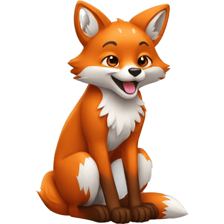 fox greeting with paws emoji