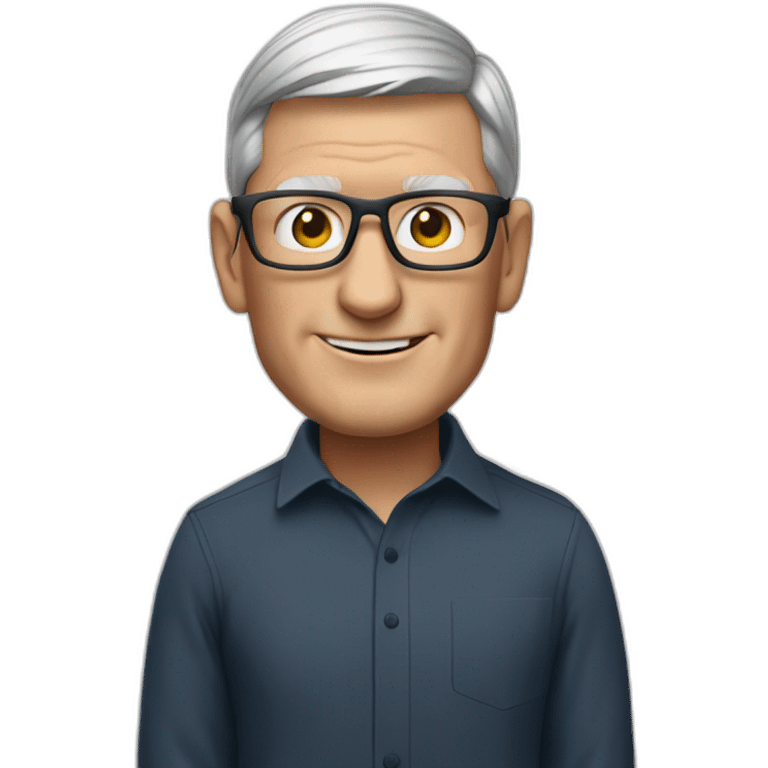 tim cook with a macbook pro emoji