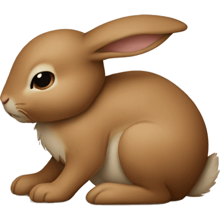 Brown bunny hugging beige bunny emoji