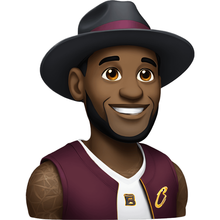 lebron james with hat emoji