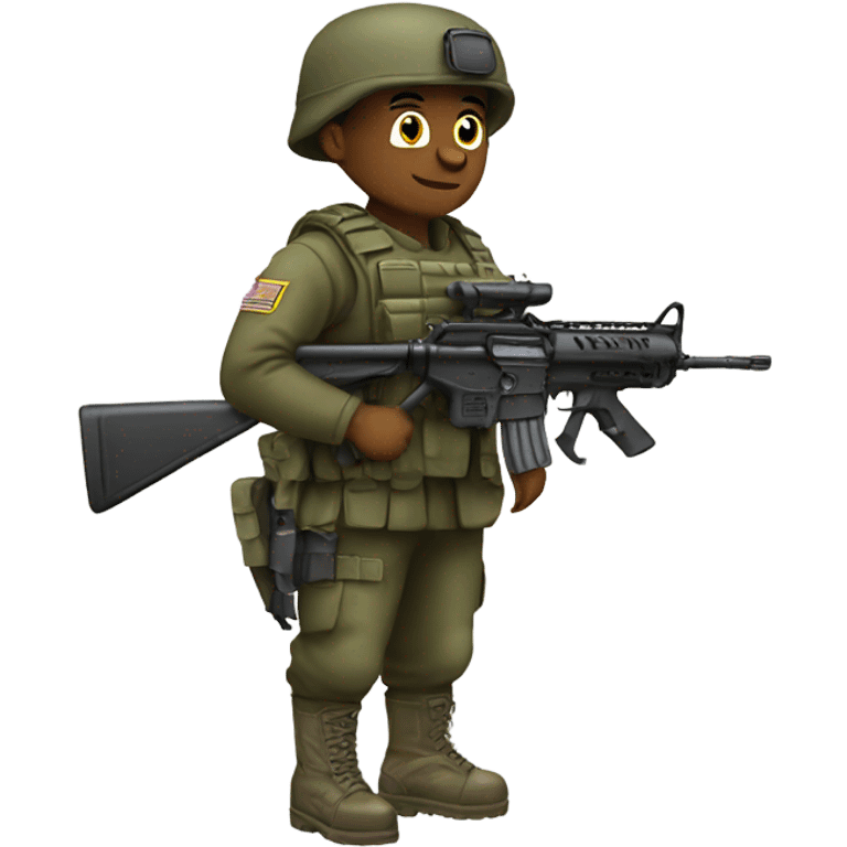 a solider with heavy ar emoji