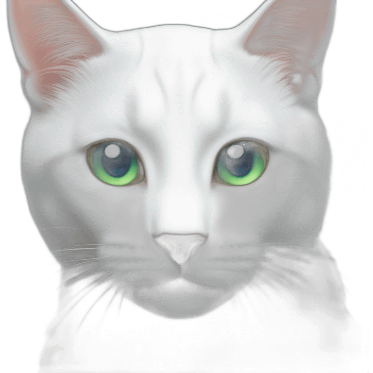 White cat right eye green andleft eye blue emoji