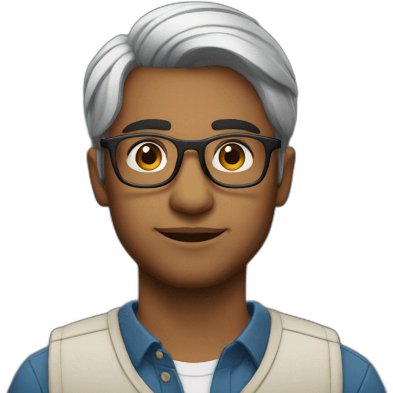 27 year old Indian man with glasses emoji